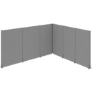 Schäfer Shop Select Système de cloisons d'insonorisation, forme angulaire, 2 cloisons acoustiques à 1 face, dimensions totales L 3630 x P 3130 x H 2000 mm, gris poussière RAL 7037