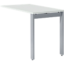 Schäfer Shop Select Table d'extension LOGIN, 4 pieds, L 1000 x P 600 x H 740 mm, gris clair/alu blanc
