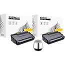Schäfer Shop Select Toner, ersetzt Brother TN-3480 (TN3480), Doppelpack, schwarz + Bluetooth Lautsprecher Chrome 