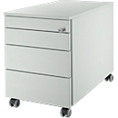 Schäfer Shop Select verrijdbare ladeblok 1233, met greepgroef, B 435 x H 567 mm, lichtgrijs/lichtgrijs/lichtgrijs