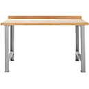 Schäfer Shop Select Werkbank, Grundeinheit, B 1500 x T 665 x H 840 mm, weißaluminium RAL 9006 