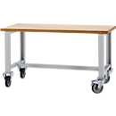 Schäfer Shop Select Werkbank, verrijdbaar, B 1500 x D 700 x H 835 mm, lichtgrijs