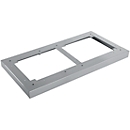 Schäfer Shop Socle Genius en acier TETRIS WOOD, pour étagères/armoires L 400 mm, aluminium blanc