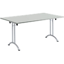 Schäfer Shop Table pliante Select, 1600 x 800 mm, gris clair/blanc alu 