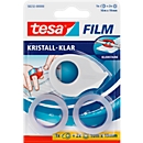 Schäfer Shop tesafilm® Mini dispenser + 2 rolls of tesafilm®, for rolls up to L 10 m x W 19 mm, assorted colours