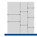 Scheidings-/insteekwand assortiment, 2 scheidingswanden, 7 insteekwanden, voor serie Verso, voor fronthoogte schuiflade 100/125 mm, H 77 mm