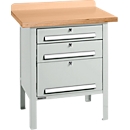 Schfer Shop Select PWi 75-7 banco de trabajo tipo caja, tablero multiplex de haya, hasta 750 kg, ancho 750 x fondo 700 x alto 840 mm, gris claro