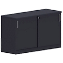 Schiebetüren-Ansatzschrank BEXXSTAR, 1,5 Ordnerhöhen, B 1200 x T 445 x H 740 mm, schwarz