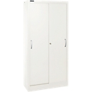 Schiebetürenschrank, 5 Ordnerhöhen, B 1200 mm, weiß RAL 9003