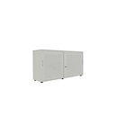 Schiebetürenschrank, Akustikfront, B 1350 mm, 2 OH, silber