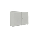 Schiebetürenschrank, Akustikfront, B 1600 mm, 3 OH, silber