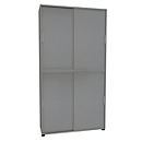 Schiebetürenschrank, B 1200 mm, 6 OH, silber