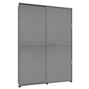 Schiebetürenschrank, B 1600 mm, 6 OH, silber