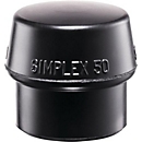 Schonhammerkop SIMPLEX Kop-Ø 40 mm Rubber zwart, middelzwaar HALDER