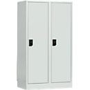 School locker, compartment width 400 mm, 2 compartments, luminous grey/luminous grey