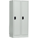 Schoollocker, compartimentbreedte 300 mm, veiligheidscilinderslot, 2 compartimenten, lichtgrijs/lichtgrijs