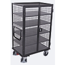 Schrankwagen, Stahl/MDF-Platte, Anthrazitgrau/dunkelgrau, 5 Etagen, 1045 x 685 mm, Dach und Doppelflügeltür, abschließbar, EasySTOP, bis 500 kg