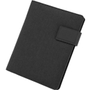 Schreibmappe Stop MOOREA RPET, A4, Multifunktionsbänder, 1 Einsteckfach, Stifteschlaufe, Handy-/Tabletaufsteller, 1 Block, Magnetverschluss, RPET, anthrazit