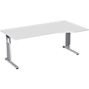 Schreibtisch ALICANTE, C-Fuß, Freiform, Ansatz rechts, B 1800 x T 800/1000 x H 680-820 mm,
