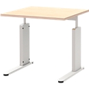 Schreibtisch BARI, C-Fuß, Form B, Rechteck, B 800 x T 800 x H 680 - 820 mm, Ahorn-Dekor