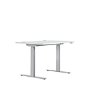 Schreibtisch ERGO DRIVE ED 470, elektrisch höhenverstellbar, Rechteck, T-Fuss, B 1200 x T 800 x H 692-1147 mm, lichtgrau/weissaluminium RAL 9006 