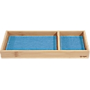 Schreibtisch Organizer Sigel Eyestyle, rechteckig, 2 Fächer, Textileinlagen aus Recycling PET, hellblau/dunkelgrau, B 245 x T 109 x H 25 mm, Bambusholz