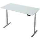 Schreibtisch, Rechteck, elektrisch höhenverstellbar, T-Fuß, B 1600 x T 800 x H 620-1280 mm, inkl. Memory Master, lichtgrau/silber