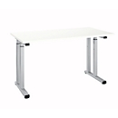 Schreibtisch Set Up, Rechteck, C-Fuß, B 1300 x T 650 x H 685-820 mm, weiß/weißaluminium 