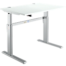 Schreibtisch Standard, C-Fuß, Rechteck, elektrisch höhenverstellbar, B 1200 x T 800 x H 725-1185 mm, lichtgrau