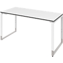 Schreibtisch TEQSTYLE, Kufengestell, Rechteck, B 1600 x T 800 x H 680 - 820 mm, weiß/weiß