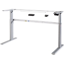 Schreibtischgestell Standard, für Tischbreiten 1200-1800 mm, elektrisch höhenverstellbar, H 725-1185 mm, C-Fuß, weißaluminium