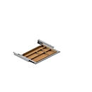 Schublade für elektrisch höhenverstellbaren Schreibtisch Elements, Metall mit Bambus-Inlay, B 424,6 x T 264,5 x H 36,5 mm, silber