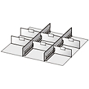 Schubladen-Unterteilungen, 2 Zwischenstege/6 Trennwände, 50mm, Stahlblech
