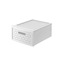 Schubladenbox Rotho COUNTRY, Volumen 8,3 l, 1 herausnehmbares Schubfach, stapelbar, L 350 x B 260 x H 145 mm, Polypropylen, weiss