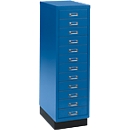 Schubladenschrank DIN A4, mit 12 Schubladen, 940 mm hoch, enzianblau