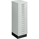 Schubladenschrank DIN A4, mit 15 Schubladen, 940 mm hoch, lichtgrau