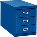 Schubladenschrank DIN A4, mit 3 Schubladen, 330 mm hoch, enzianblau