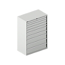 Schubladenschrank SCHÄFER 54-27, 10 Schübe, bis 75 kg, B 1023 x T 572 x H 1450 mm, lichtgrau