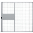 Schuifdeur, voor gaas scheidingswandsysteem, B 2238 x H 2110 mm, licht zilverkleurig