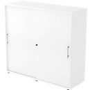 Schuifdeurkast, 3 ordnerhoogten, B 1200 x D 400 x H 1100 mm, wit/wit