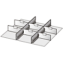 Schuifladenonderverdeling, 2 tussenliggers/6 scheidingswanden, 100 mm