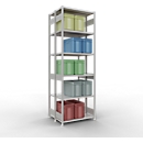 SCHULTE Lagertechnik - Dubbele basisrekken MULTIPlus250 insteeksysteem - 3000x1000x(2x400) mm, 14 legborden, gegalvaniseerd