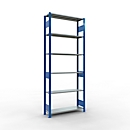 Schulte Lagertechnik Fachbodenregal MULTIplus150, Steck-Grundregal, B 1000 x T 300 x H 2500 mm, 6 Ebenen, bis 1400 kg, enzianblau/verzinkt