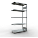 Schulte Lagertechnik Fachbodenregal-Stecksystem MULTIplus 250, Anbauregal, Längenriegel, 2000x1000x500 mm, 5 Böden, verzinkt