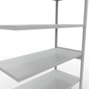 SCHULTE Lagertechnik Fachbodenregal - Stecksystem MULTIplus 250 Anbauregal mit Längenriegel - 2500x1300x600 mm, Typ 250 kg