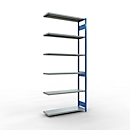 SCHULTE Lagertechnik Fachbodenregal - Stecksystem MULTIplus 250 Anbauregal mit Längenriegel - 3000x1300x400 mm, Typ 250 kg