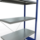 Schulte Lagertechnik Fachbodenregal Stecksystem MultiPlus250, Anbauregal, 5 Fachböden, Kreuzstrebe, B 1000 x T 500 x H 2000 mm, Enzianblau RAL 5010