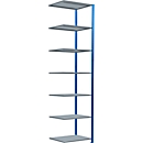 Schulte Lagertechnik Fachbodenregal Stecksystem MultiPlus250, Anbauregal, 7 Fachböden, Kreuzstrebe, B 750 x T 600 x H 3000 mm, Enzianblau RAL 5010