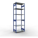 Schulte Lagertechnik Rayonnage emboîtable MULTIplus250, rayonnage de base, 7 tablettes, 3000 x 1000 x 600 mm, 250 kg, RAL 5010 bleu gentiane/galvanisé