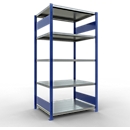 Schulte Lagertechnik Rayonnage emboîtable MULTIplus250, rayonnage de base, L 1000 x P 800 x H 2000 mm, 5 tablettes, 250 kg, RAL 5010 bleu gentiane/galvanisé